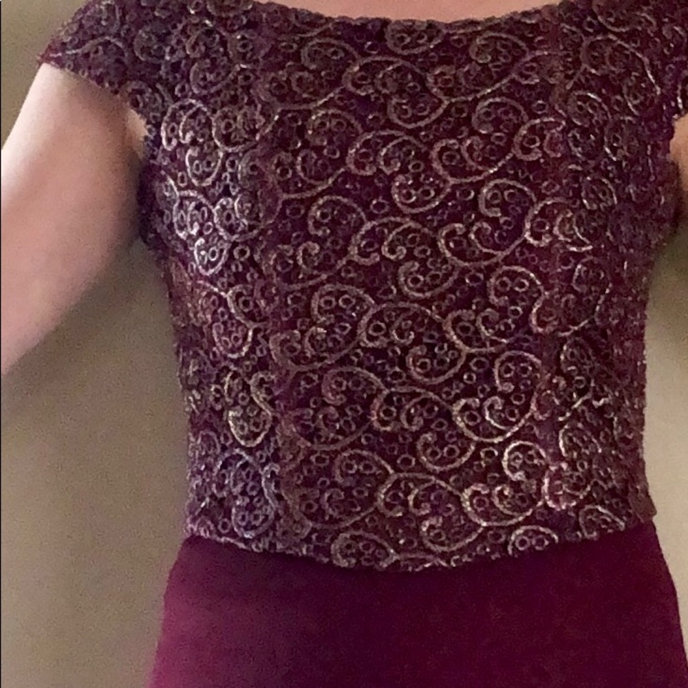 Long Burgundy color dress